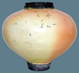 Raku Ware Pottery Vase, Signed Lowry