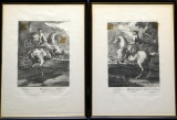 Grouping of Two Johann Elias Ridinger Horse with Rider Prints