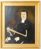 Sailing Navigator with Sextant Painting, Framed