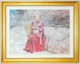 Dexiang Qian Oil on Canvas, Woman, Framed, Signed