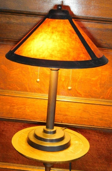 Table Lamp with Small Round Plant Stand