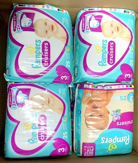 Diapers from Pampers and Honest Company, Assorted Sizes, 20 Units