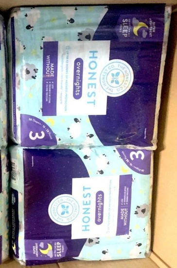 Honest Co. Overnights Diapers size 3, 16 Units