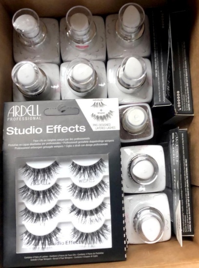 Cosmetics Assortment Including Ardell Eyelashes and HBA, 193 Units