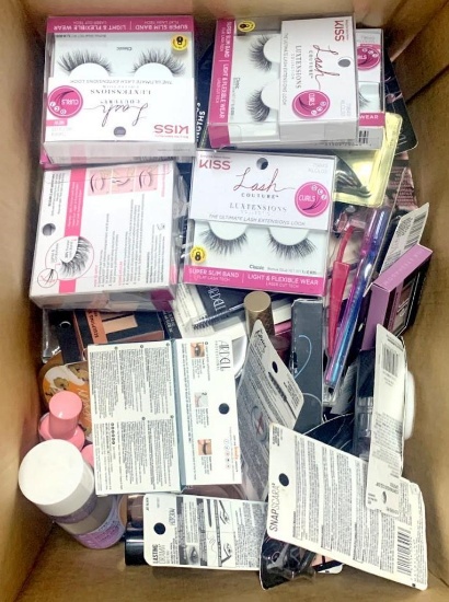 Assorted Eyelashes, HBA, and Cosmetics, 152 Units