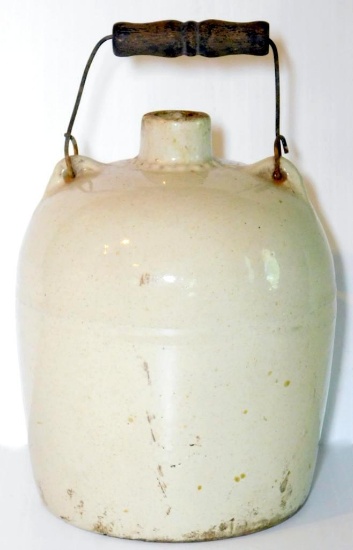 Antique Stoneware Jug with Wire Bail