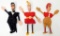 Three Wood and Felt Marionette Puppets including Abraham Lincoln