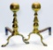 Pair of Brass Fireplace Andirons