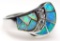 Diamond and Turquoise Sterling Silver Ladies Ring