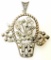 Sterling Silver and Marcasite Floral Basket Pendant