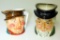 Pair of Small Toby Character Mugs