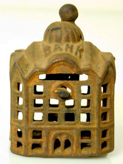 Antique Cast Iron Bank Building