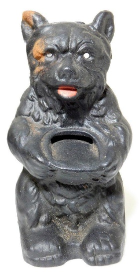 Cast Iron "Bear w/Honey Pot" Still Bank