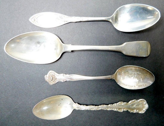 Grouping of Four Non-matching Sterling Silver Spoons