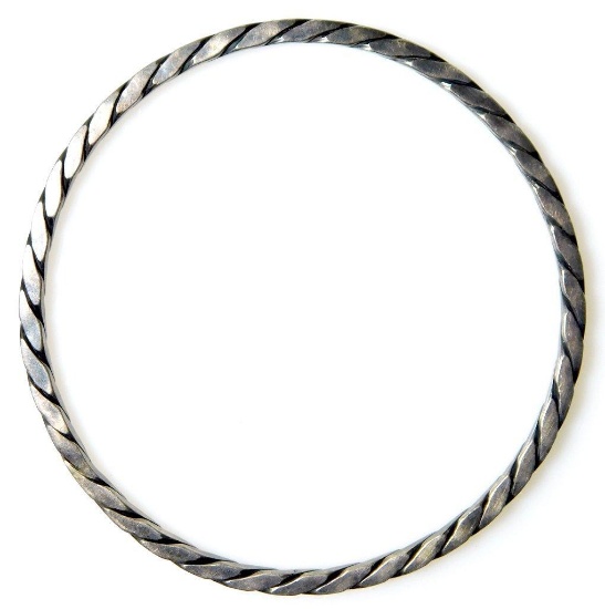 Georg Jenson Mid Century Hoop Rope Sterling Silver Bracelet