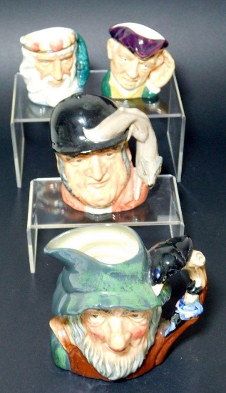 Grouping of Four Royal Doulton Toby Character Mugs