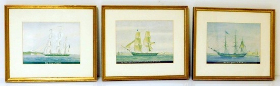 Grouping of Three Nautical Framed Prints