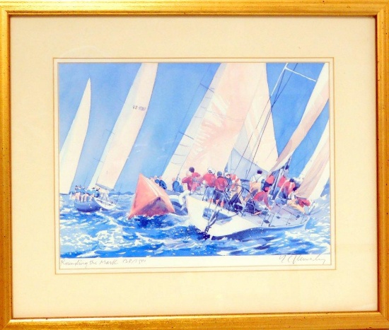 Signed and Numbered Nautical Artwork, Rounding the Mark