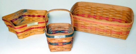 Grouping of Three Longaberger Baskets