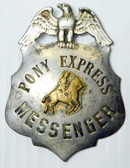 Vintage Ed Jones Pony Express Messenger Badge Old West
