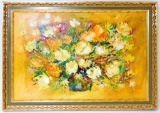 Listed Artist Mark King, Floral O/C