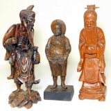 Grouping of Three Wood Male Figures