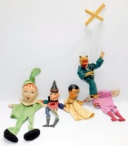 Grouping of Five Dolls and Marionette Puppet