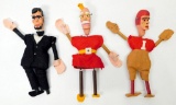 Three Wood and Felt Marionette Puppets including Abraham Lincoln