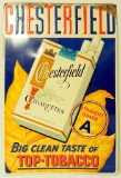 Original Chesterfield Cigarettes Metal Advertising Sign