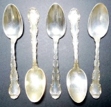 Gorham Sterling Silver Set of Five (5) Teaspoons