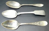 Three Sterling Silver Serving Spoons