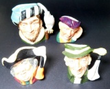 Grouping of Four Royal Doulton Toby Character Mugs