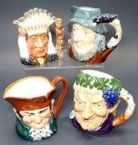 Grouping of Four Small Toby Character Mugs