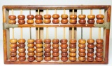 Wood Abacus with Brass Corner Accents