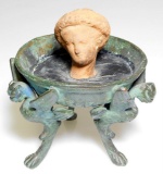 Unique Decorative Footed Bowl with Human Head