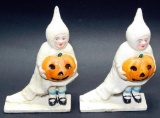 Pair of Cast Iron Children Halloween Ghost Costume Bookends