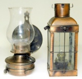 Grouping of Two Copper Lantern Display Pieces