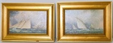 Two Original Oil Replicas, Nautical