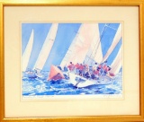 Signed and Numbered Nautical Artwork, Rounding the Mark