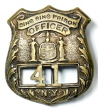 Vintage Sing Sing N.Y. Prison Officer Badge