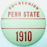 Penn State 50th Reunion Pin Back Button