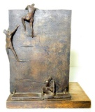 Abstract People Climbing Wall Artwork Statue