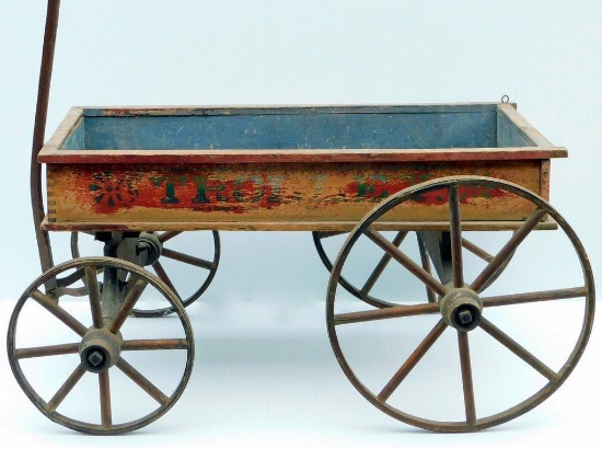 Child's Antique Stenciled Pull Wagon