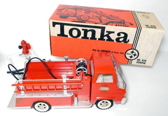 Tonka No. 926 Pumper Fire Truck w/ Original Box, Includes Two Hoses and Metal Hydrant