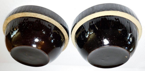 Two (2) Black Stoneware Batter Bowls