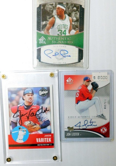 Grouping of Three (3) Autographed Pro Sports Cards
