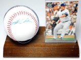Joba Chamberlain Autographed Baseball w/ Baseball Card and Display