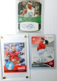 Grouping of Three (3) Autographed Pro Sports Cards