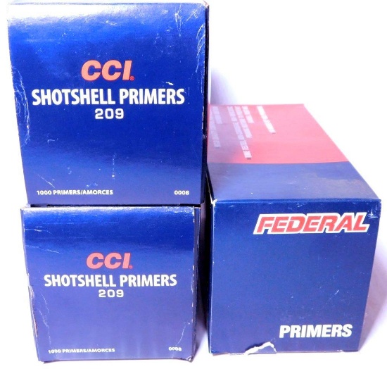Federal CCI Shotshell Primers, 1,000 Per Box, Three Boxes