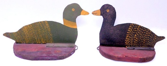 Pair of Tin and Wooden Floating Duck Decoys